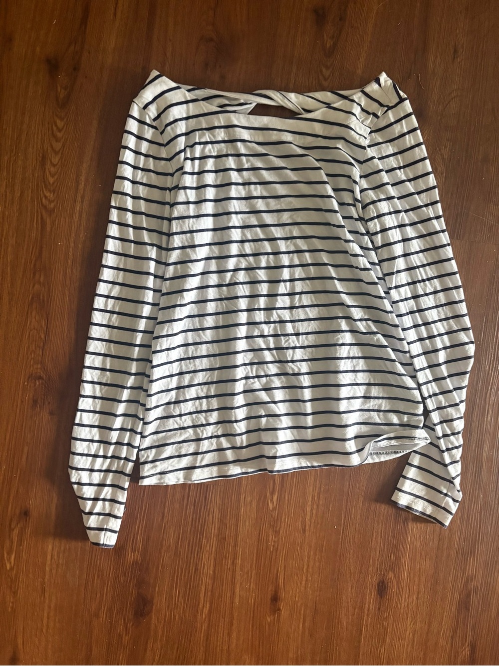 Lilly Pulitzer White and Black Striped Long Sleeve Tee